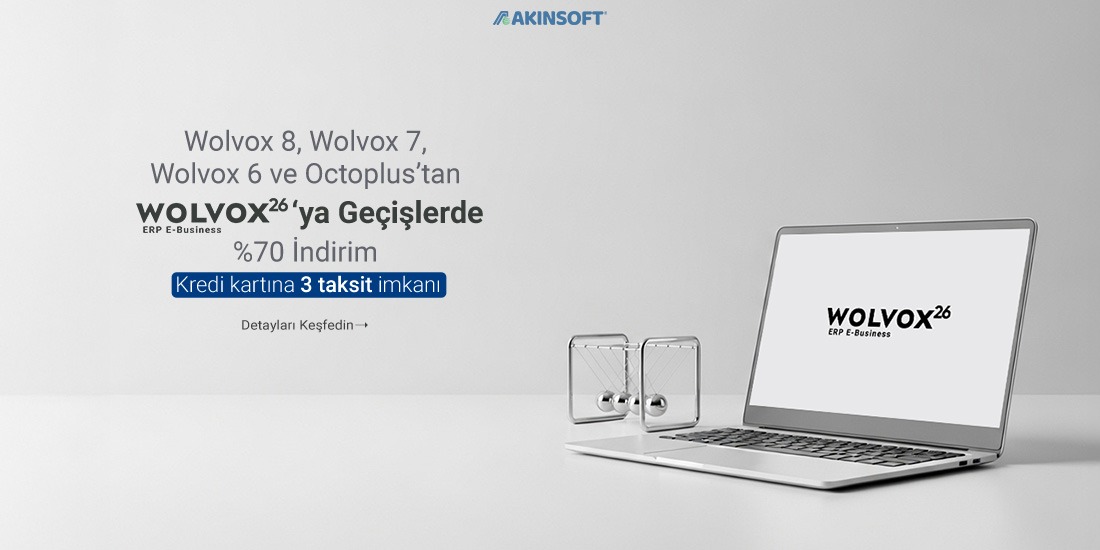 WOLVOX26 ya Geçiş %70 — AKINSOFT resmî kampanya görseli