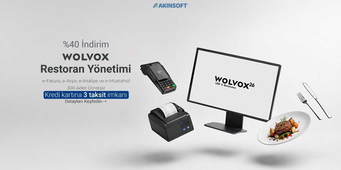 Wolvox Restoran %40 İndirim — AKINSOFT resmî kampanya görseli